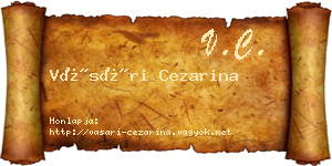 Vásári Cezarina névjegykártya